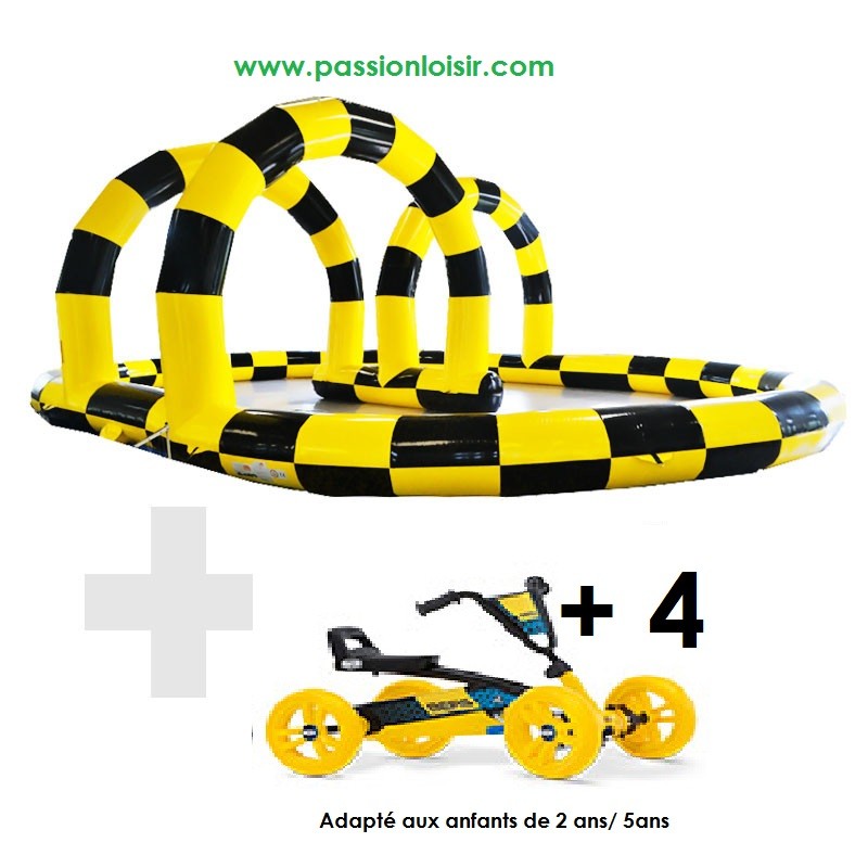 Location pack course enfant circuit 10x20m 4 karts enfants